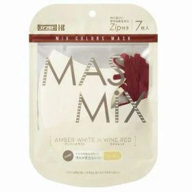 MASMIXマスク マスミックスマスクアンバーホワイト×ワインレッド (7枚)【川本産業】