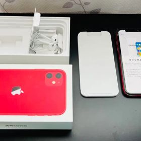 iPhone 11 レッド SIMフリー 箱 イヤホン付き