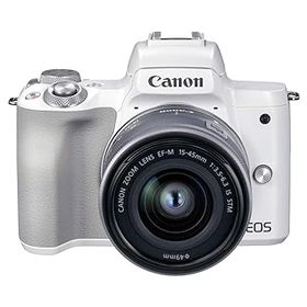 【中古】［非常に良い］Canon ミラーレス一眼カメラ EOS Kiss M2 標準ズームレンズキット ホワイト KISSM2WH-1545