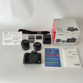 【中古】Canon EOS Kiss M ダブルレンズキット ミラーレス動作良好