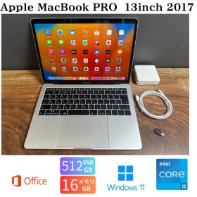「超美品新品バッテリー」Apple MacBook PRO Retina 13inch 2017/CPUi5 2.3GHZ/16GB/SSD 512GB/Windows11/office2024/CJ423