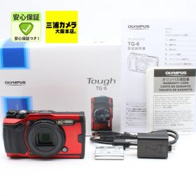 【ほぼ新品】 OLYMPUS Tough TG-6 レッド 1200万画素CMOS F2.0 15m 防水 100kgf耐荷重 GPS 内蔵Wi-Fi TG-6RED コンパクトデジタルカメラ #0500189