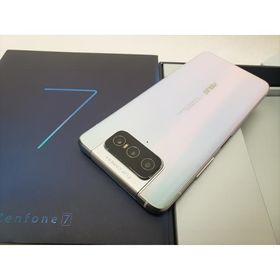 (中古) ZenFone7 5G (8GB/128GB) パステルホワイト /ZS670KS-WH128S8 【mineo版 SIMFREE】、SIMフリー