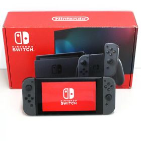 【中古品】Nintendo Switch グレー HAC-001 / 動作OK / 初期化済み / 液晶に黄ばみ / 汚れ・キズ / 箱あり / 任天堂