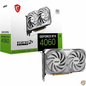 【最大1000円クーポン!4日&5日】MSI Gaming GeForce RTX 4060 8GB GDRR6 エクストリームクロック:2505MHz 128ビット HDMI/DP Nvlink TORX Fan 4.0 Ada Lovelace アーキテクチャグラフィックスカード (RTX Ventus 2X ホワイト 8G OC)