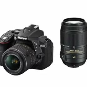 【中古】Nikon デジタル一眼レフカメラ D5300 ダブルズームキット ブラック 2400万画素 3.2型液晶 D5300WZBK