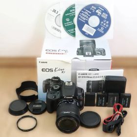 ★良品★キヤノン CANON EOS Kiss X7 + EF-S 18-55mm F3.5-5.6 IS STM 元箱・説明書付★ W1222＃4038