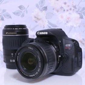 Canon デジタル一眼レフカメラ EOS Kiss X7i ダブルレンズキット☆ショット数わずか572回！初心者向けながらも高性能☆２つのレンズでオールシーンに対応☆スマホ転送OK☆24122502