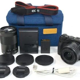 ★ケース付！CANON キャノン EOS M3 ダブルズームキット2 EF-M 15-45mm F3.5-6.3 IS STM EF-M 55-200mm F4.5-6.3 IS STM ミラーレス一眼★