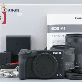 【中古】Canon キヤノン EOS M3 ブラック ダブルズームキット 元箱付き