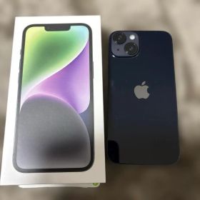 iPhone14 本体 カラー、ミッドナイト、ケースとミッキー携帯ケース付き