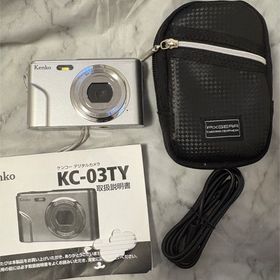 ケンコー(Kenko)のKenko デジタルカメラ KC-03TY シルバー ケース付き 動作確認済み(コンパクトデジタルカメラ)