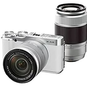 【中古】(非常に良い)FUJIFILM ミラーレス一眼 X-A2 ダブルズームレンズキット ホワイト X-A2WH1650II／50230II