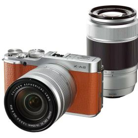 【中古】FUJIFILM デジタルカメラミラーレス一眼 X-A2Wズームレンズキット ブラウン X-A2BW1650II/50230II