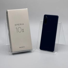 【中古B】Xperia 10 II A001SO ブルー SIMフリー 白ロム