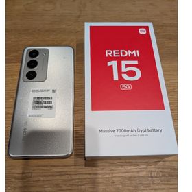 シャオミ(Xiaomi)の美品 redmi 15 5g 8gb 256gb グレー 国内版 シムフリー(スマートフォン本体)
