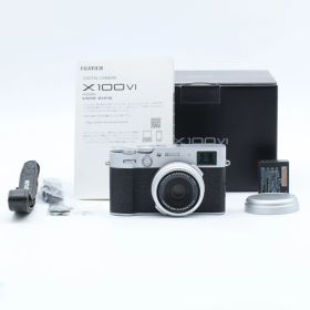 【ショット数2,758】FUJIFILM X100VI シルバー 多言語モデル｜約4020万画素 APS-C・23mm F2単焦点｜手ブレ補正搭載・高画質スナップ向け デジタルカメラ【中古】