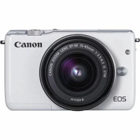 【中古】キヤノン Canon EOS M10 レンズキット ホワイト EOSM10WH-1545ISSTMLK