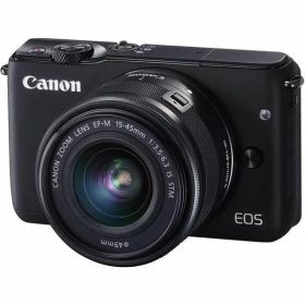 【中古】キヤノン Canon EOS M10 レンズキット ブラック EOSM10BK-1545ISSTMLK