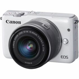 【中古】キヤノン Canon EOS M10 レンズキット ホワイト EOSM10WH-1545ISSTMLK