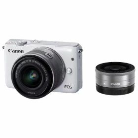 【中古】【1年保証】【美品】Canon EOS M10 15-45mm 22mm ダブルレンズキット ホワイト