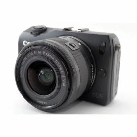 【中古】キヤノン Canon EOS M レンズキット ブラック 美品 ストラップ付き
