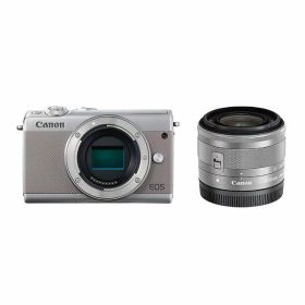 【中古】【1年保証】【美品】Canon EOS M100 レンズキット 15-45mm IS STM グレー