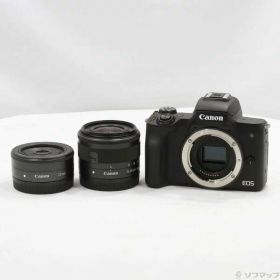 【中古】Canon(キヤノン) 期間特価対象品 EOS Kiss M (ブラック) ダブルレンズキット 【196-ud】