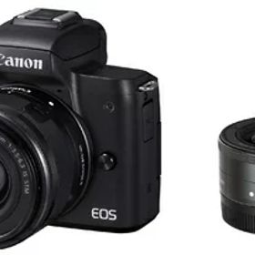 【中古】 Canon ミラーレス一眼カメラ EOS Kiss M ダブルレンズキット ブラック EOSKISSMBK-WLK