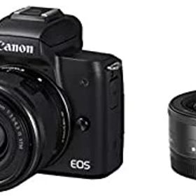 【中古】Canon ミラーレス一眼カメラ EOS Kiss M ダブルレンズキット ブラック EOSKISSMBK-WLK