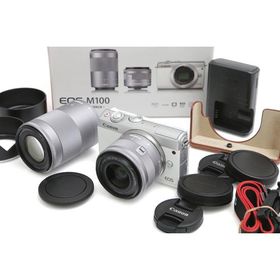 【全額返金保証】良品｜キヤノン EOS M100 ダブルズームキット [ホワイト]（センサー清掃済み） CA01-B4457-2S1