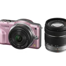 【中古】 パナソニック ミラーレス一眼カメラ LUMIX GF3 ダブルレンズキット フェアリーピンク DMC-GF3W-P