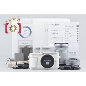 【中古】OLYMPUS オリンパス PEN E-PL10 EZ ダブルズームキット ホワイト シャッター回数僅少 元箱付き