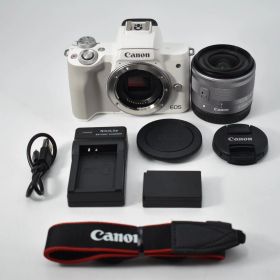 B#11112 Canon ミラーレス一眼カメラ EOS Kiss M2 標準ズームレンズキット ホワイト KISSM2WH-1545