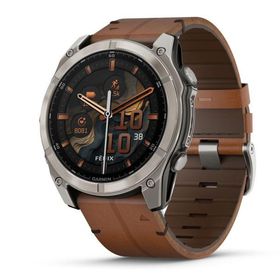 ガーミン fenix 8 Sapphire AMOLED 51mm Ti / Chestnut Leather Band (Suica対応)スマートウォッチ 010-02905-81 返品種別A