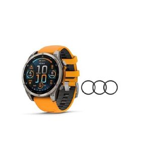 Garmin Fenix 8 Sapphire 51mm GPS Smartwatch with 1.4-Inch AMOLED Display (Spark Orange and Graphite) Bundle with Focus 9H Tempered Glass Screen Protec