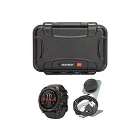 Garmin Fenix 8 Sapphire 51mm GPS Smartwatch with 1.4-Inch AMOLED Display (Black and Pebble Gray) Bundle with Waterproof Hard Case (Black) and Focus Ca