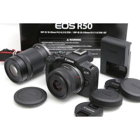 【全額返金保証】美品｜キヤノン EOS R50 ダブルズームキット [ブラック]（センサー清掃済） CA01-B4479-3U6
