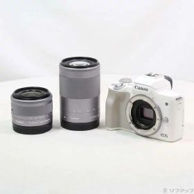 【中古】Canon(キヤノン) 期間特価対象品 EOS Kiss M2 ダブルズームキット ホワイト 【269-ud】