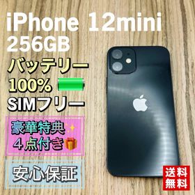 アイフォーン(iPhone)のiPhone12mini ブラック 256GB SIMフリー 新品バッテリー(スマートフォン本体)