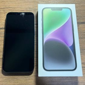 iPhone 14 128GB ミッドナイト＋おまけ※画面割れ・FaceID不良