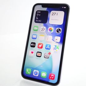 【SIMフリー】iPhone11 64GB パープル 電池100％ 液晶表示不良あり