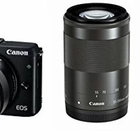 【中古】「非常に良い（無料延長保証）」Canon ミラーレス一眼カメラ EOS M3 ダブルズームEVFキット(ブラック) EF-M18-55mm F3.5-5.6 IS STM EF-M55-200mm F4.5-6.