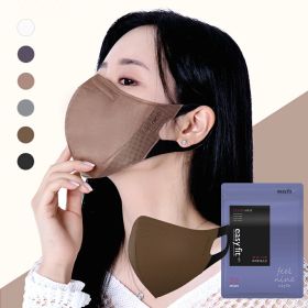 【伸縮性耳ひも付き】イージーフィット立体カラーマスク 25枚入り（くちばし型・弾性不織布・耳に優しい・オールシーズン・デイリー）