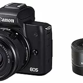 【中古】Canon ミラーレス一眼カメラ EOS Kiss M ダブルレンズキット ブラック EOSKISSMBK-WLK