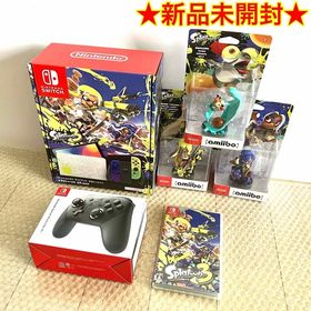 ニンテンドースイッチ(Nintendo Switch)の【新品未使用】 有機EL スプラトゥーン プロコン amiibo ソフト(家庭用ゲーム機本体)