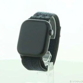 【中古】Apple(アップル) Apple Watch Series 10 GPS + Cellular 46mm ジェットブラックアルミニウムケース ブラック／ブルーNikeスポーツループ 【368-ud】