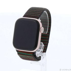 〔中古〕Apple(アップル) Apple Watch Series 10 GPS 42mm ローズゴールドアルミニウムケース Black Unityスポーツループ ユニティリズム〔258-ud〕