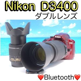 ニコン(Nikon)の✨Nikon D3400✨ダブルレンズ 希少カラー 赤 一眼レフ スマホ転送(デジタル一眼)