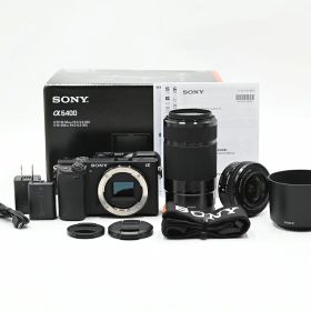 SONY ソニー ミラーレス一眼カメラ α6400 SELP1650+SEL55210 ブラック ILCE-6400Y B (35言語)(ショット数295枚) ミラーレス一眼レフカメラ 【中古】